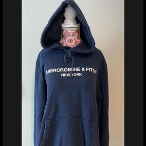 Abercrombie and Fitch navy blue soft fleece hoodie jacket size large